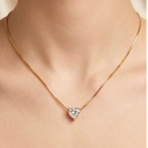 Anti-Tarnish Heartstone Pendant Necklace
